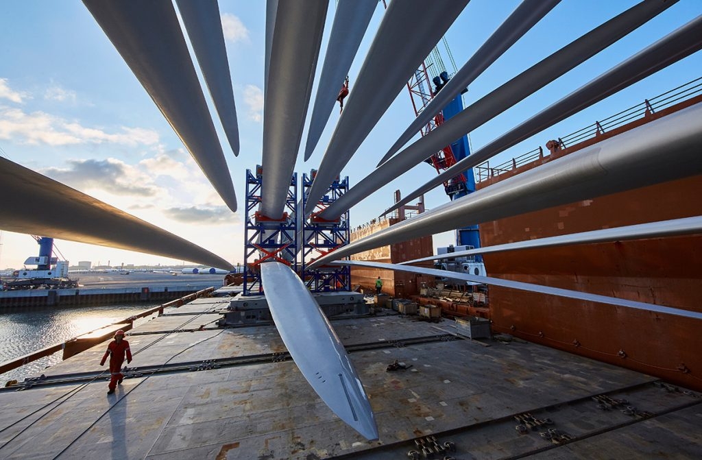 Lopatky větrných elektráren. Zdroj: LM Wind Power