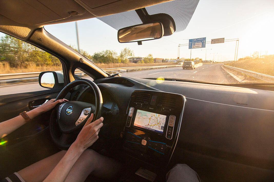 Nissan LEAF zapůjčený od švédské půjčovny elektromobilů MoveAbout.se, foto: Tomáš Jirka